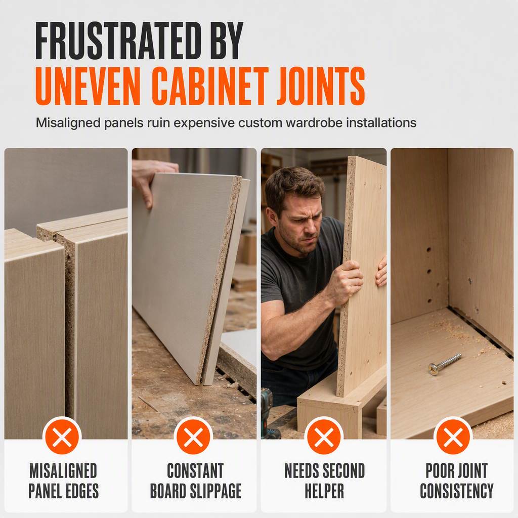 🔧 Wardrobe Panel Alignment Jig: One-Hand Solo Installation, Flush Edges, Solid Molded, 20/22mm