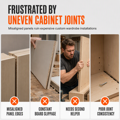 🔧 Wardrobe Panel Alignment Jig: One-Hand Solo Installation, Flush Edges, Solid Molded, 20/22mm
