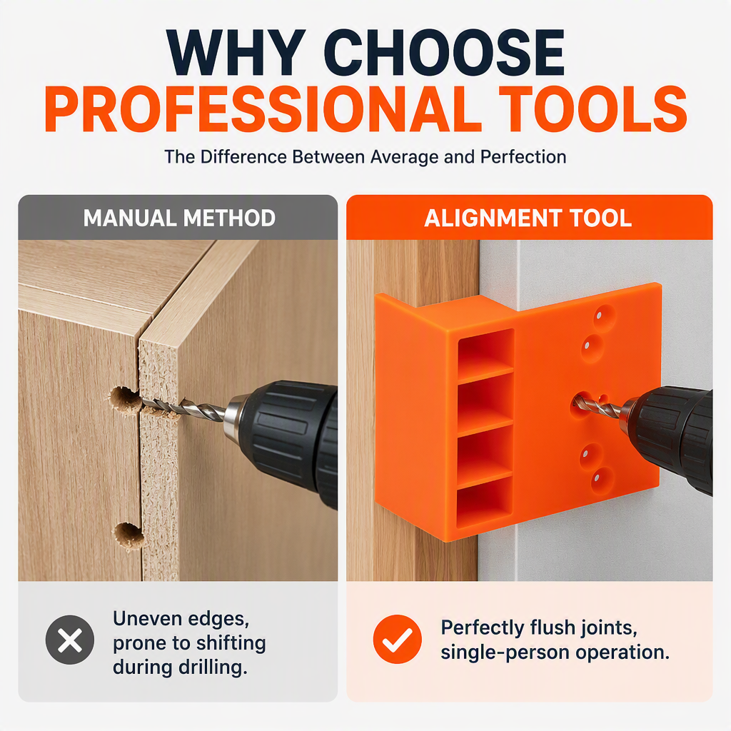 🔧 Wardrobe Panel Alignment Jig: One-Hand Solo Installation, Flush Edges, Solid Molded, 20/22mm