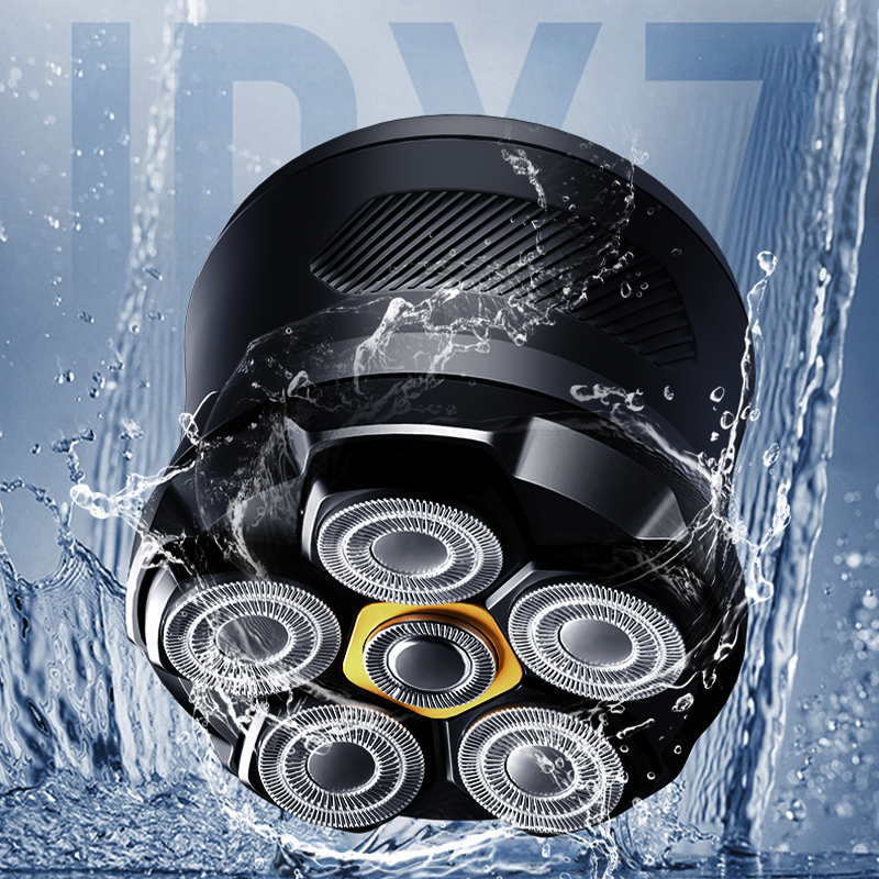 🪒6-Blade Head Shaver✨6D floating contour, IPX7 waterproof, magnetic head – smooth, close shave every time. 💪