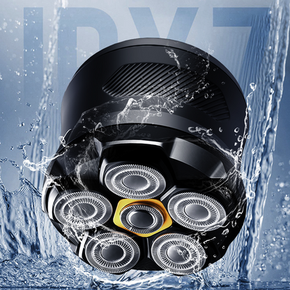 🪒6-Blade Head Shaver✨6D floating contour, IPX7 waterproof, magnetic head – smooth, close shave every time. 💪