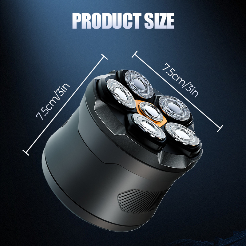 🪒6-Blade Head Shaver✨6D floating contour, IPX7 waterproof, magnetic head – smooth, close shave every time. 💪