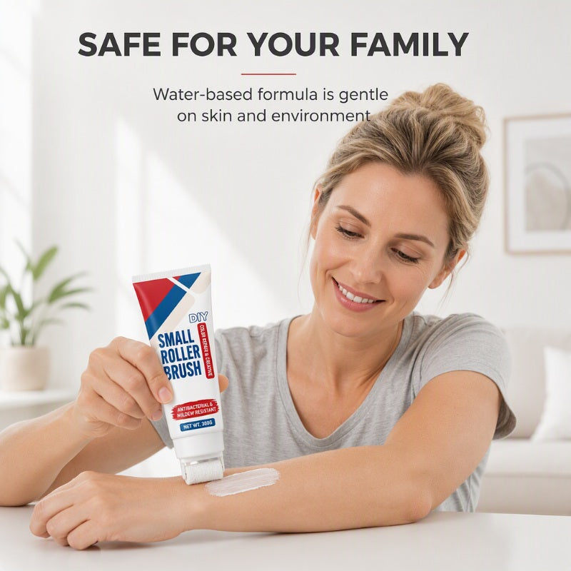 🏠 LIMITED-TIME 50% OFF! 🧱 Waterproof Wall Repair Paste with Roller Brush – One-step DIY, Non-toxic, Easy Touch-up ✨
