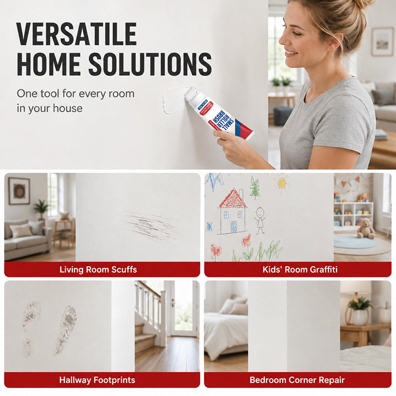 🏠 LIMITED-TIME 50% OFF! 🧱 Waterproof Wall Repair Paste with Roller Brush – One-step DIY, Non-toxic, Easy Touch-up ✨