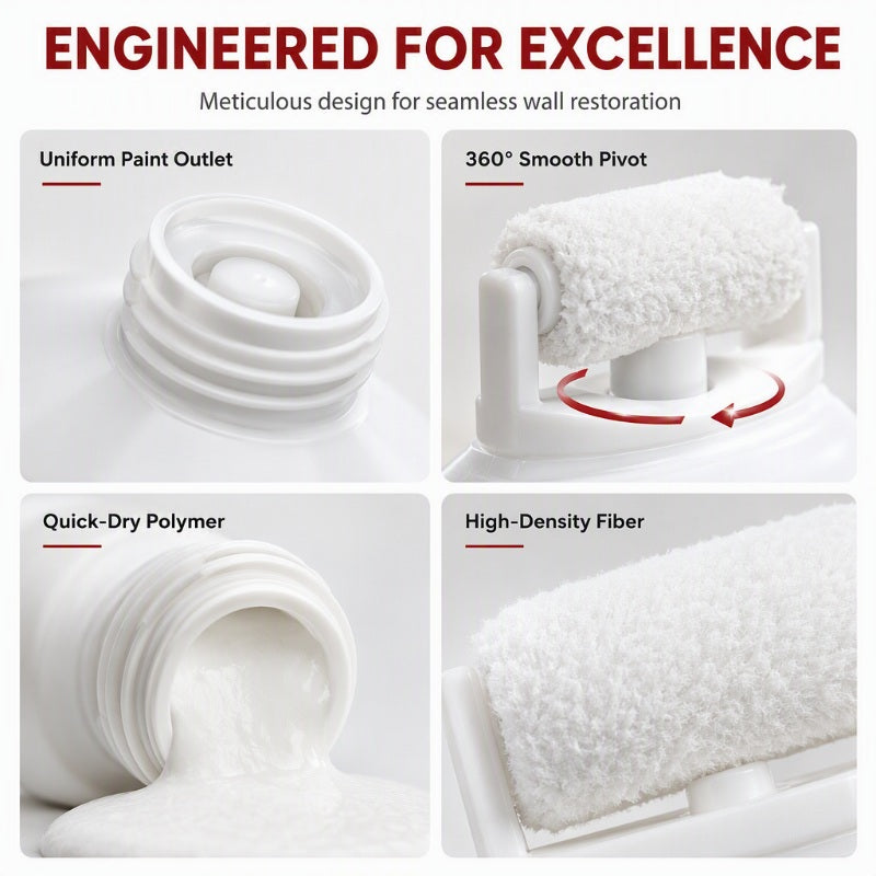 🏠 LIMITED-TIME 50% OFF! 🧱 Waterproof Wall Repair Paste with Roller Brush – One-step DIY, Non-toxic, Easy Touch-up ✨