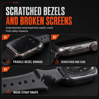 Integrated Smartwatch Band with Protective Case Color Blocking Translucent Sport Strap for 40mm 41mm 42mm 44mm 45mm 46mm 49mm