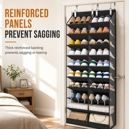 Over the Door Hanging Storage Bag with 20 Mesh Pockets Large Capacity Non-Woven Multi-Layer Organizer for Household Storage