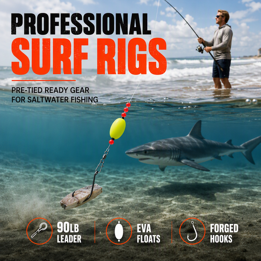 6 Pack Pompano Surf Fishing Rigs with Floats for Flounder Bass Catfish Shark and Bluefish