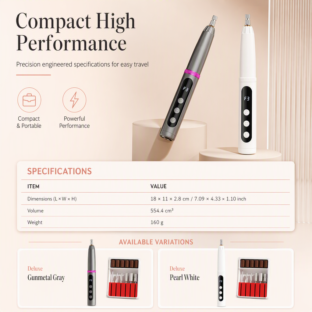 💅 Save 50%! ✨ Portable Nail Drill – Cordless, quiet & 3 speed levels 🏠