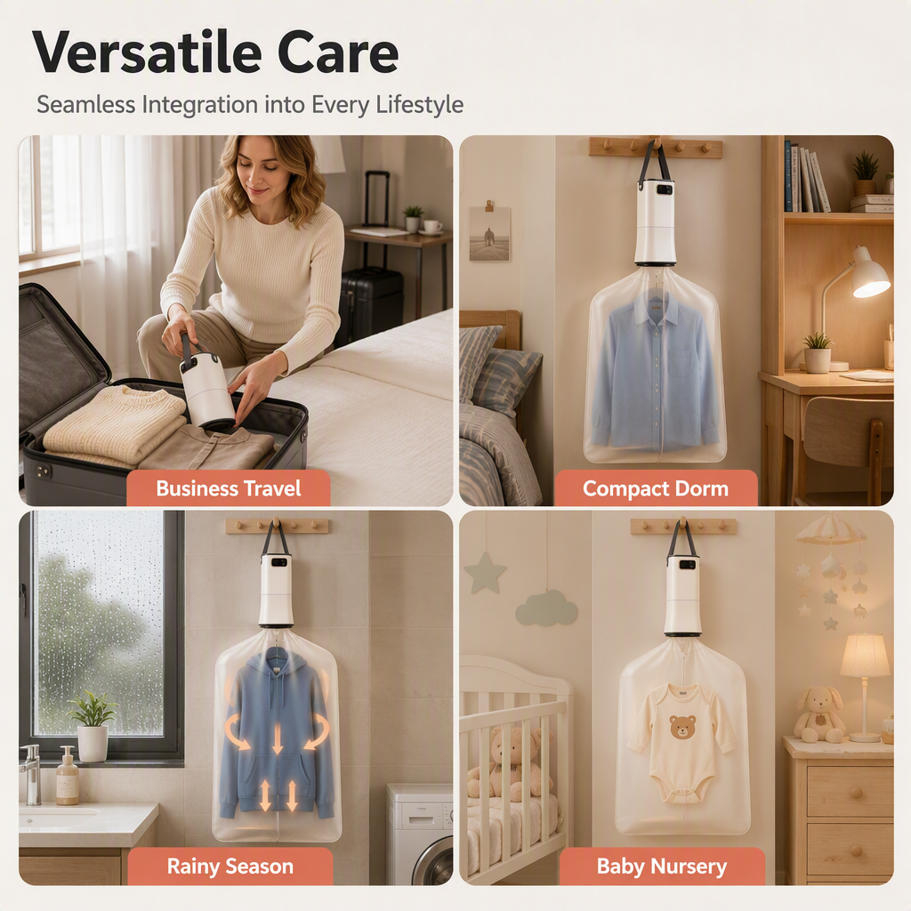 ⏳🔥LIMITED-TIME 50% OFF! ⏰Portable Clothes Dryer: Rapid Heat, Silent Night Drying, Foldable, Travel-Friendly, 4-Step Setup👕