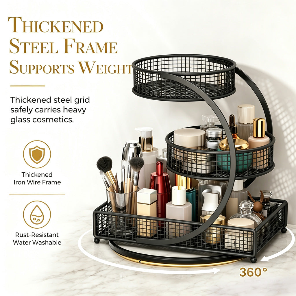 Cosmetic Organizer Shelf for Vanity and Bathroom Countertop Desktop Skincare and Makeup Storage Rack