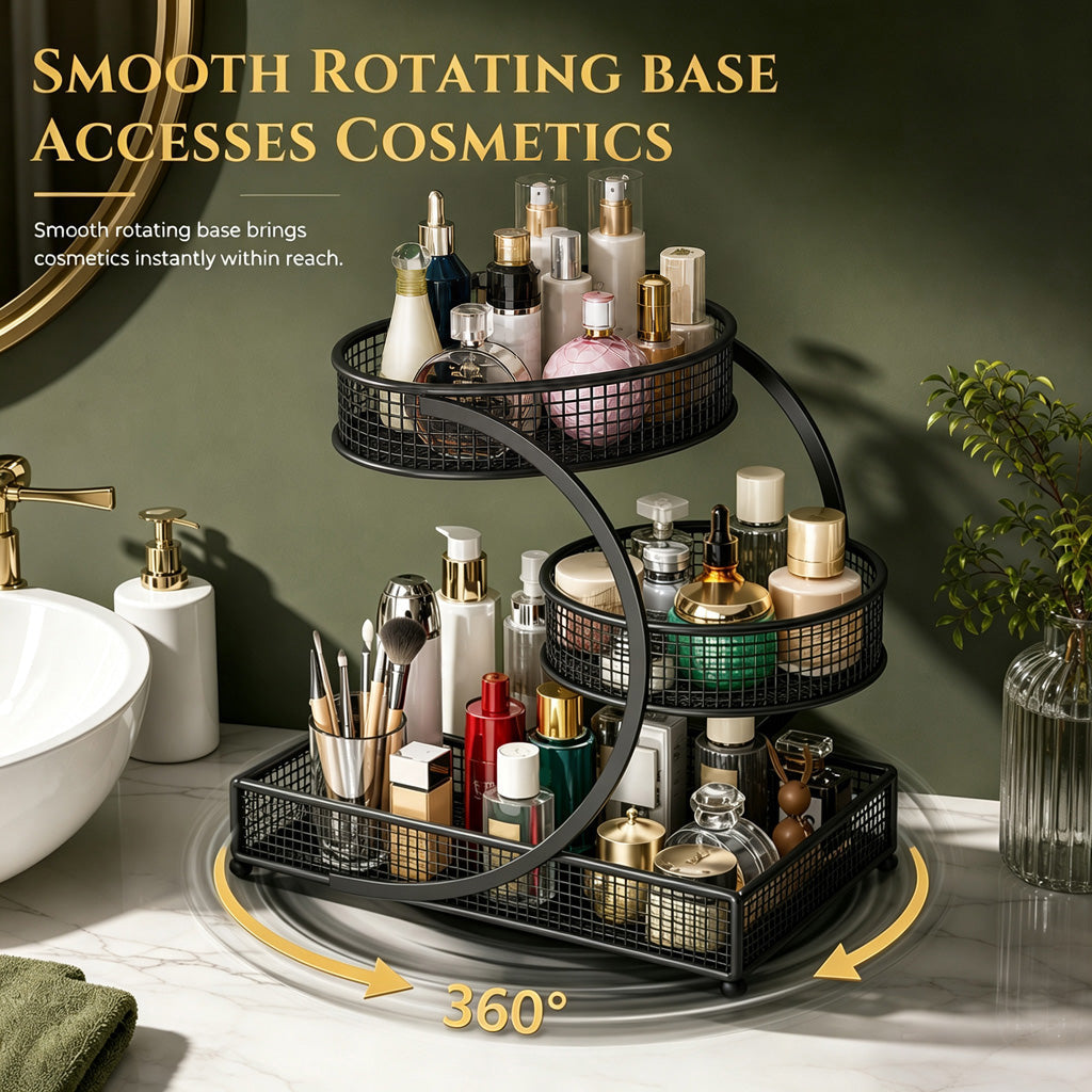 Cosmetic Organizer Shelf for Vanity and Bathroom Countertop Desktop Skincare and Makeup Storage Rack