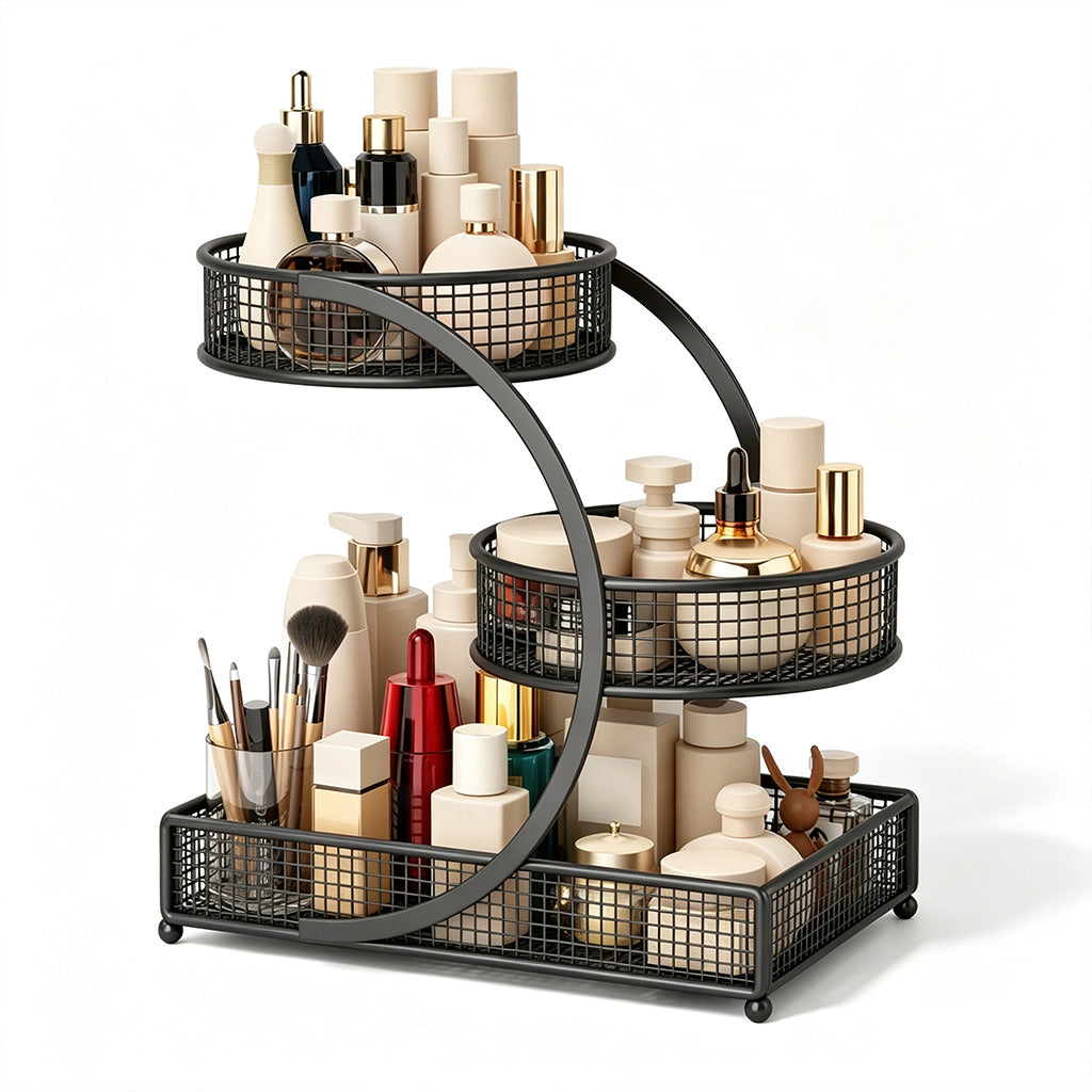 Cosmetic Organizer Shelf for Vanity and Bathroom Countertop Desktop Skincare and Makeup Storage Rack