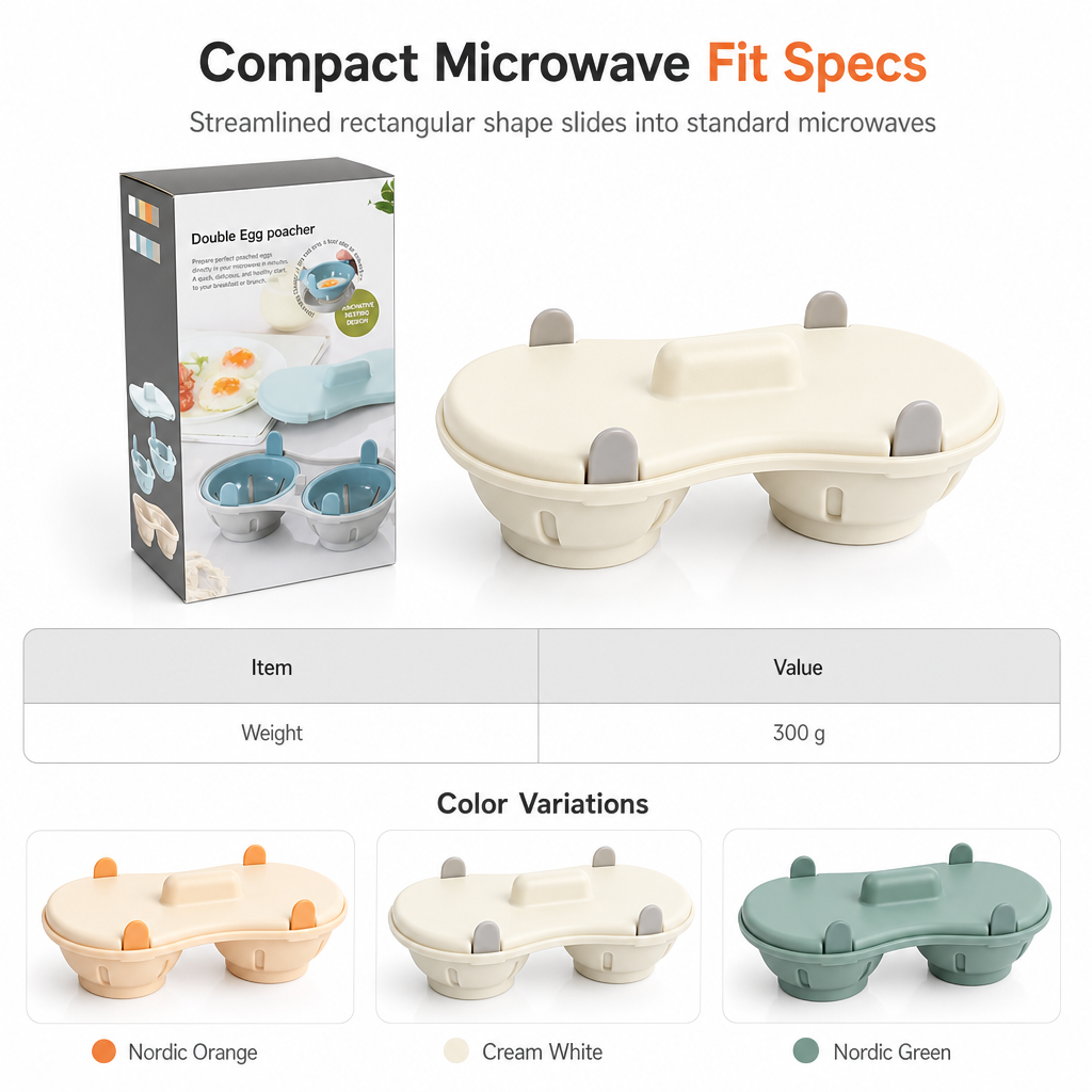 🍳⚡Dual-Compartment Microwave Egg Poacher | Cook Two Poached Eggs Quickly⏱️