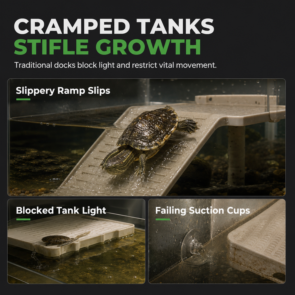 ☀️ 50% OFF! ✨ Hanging Turtle Basking Platform – Clear Acrylic Non-Slip Ramp, Built-In Feeding Trough & Adjustable Mount – Multi-Zone Resting Deck for Healthy Shell Growth 🐢