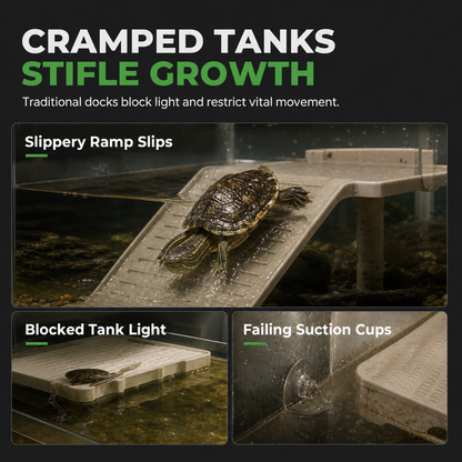 ☀️ 50% OFF! ✨ Hanging Turtle Basking Platform – Clear Acrylic Non-Slip Ramp, Built-In Feeding Trough & Adjustable Mount – Multi-Zone Resting Deck for Healthy Shell Growth 🐢