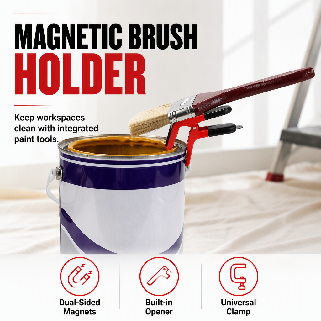 📢📢50% OFF !! ⏰ Magnetic Paint Brush Clip – Double‑sided & universal hold ✨