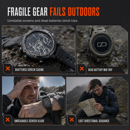 📢📢50% OFF !! ⏰Rugged Smart Watch – Bluetooth Call & Health Monitor, Durable Outdoor Fitness Watch for Men ⌚⛰️