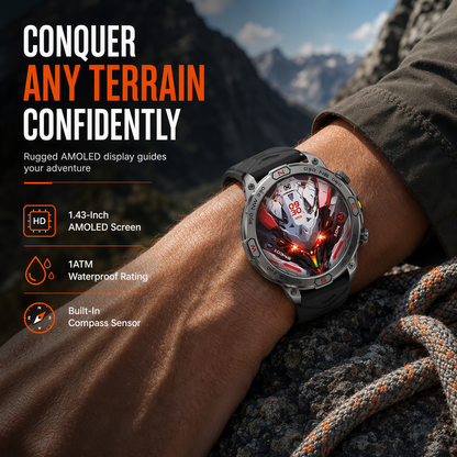 📢📢50% OFF !! ⏰Rugged Smart Watch – Bluetooth Call & Health Monitor, Durable Outdoor Fitness Watch for Men ⌚⛰️