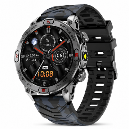 📢📢50% OFF !! ⏰Rugged Smart Watch – Bluetooth Call & Health Monitor, Durable Outdoor Fitness Watch for Men ⌚⛰️