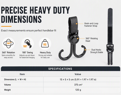 ⏳Time-Limited Special⏰360 Degree Rotatable Double Stroller Hooks – Heavy Load, Multi-scene, Easy Install ✨