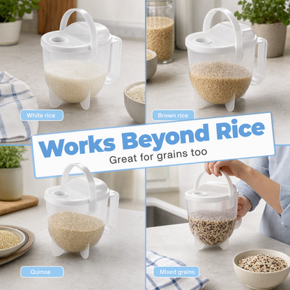 Hands-Free Rice Washer with Strainer