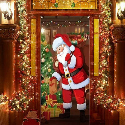 🎄✨ LIMITED-TIME 50% OFF! Christmas Door Cover — Instant Holiday Decor, Fade Resistant 🎅