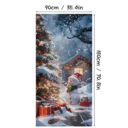 🎄✨ LIMITED-TIME 50% OFF! Christmas Door Cover — Instant Holiday Decor, Fade Resistant 🎅