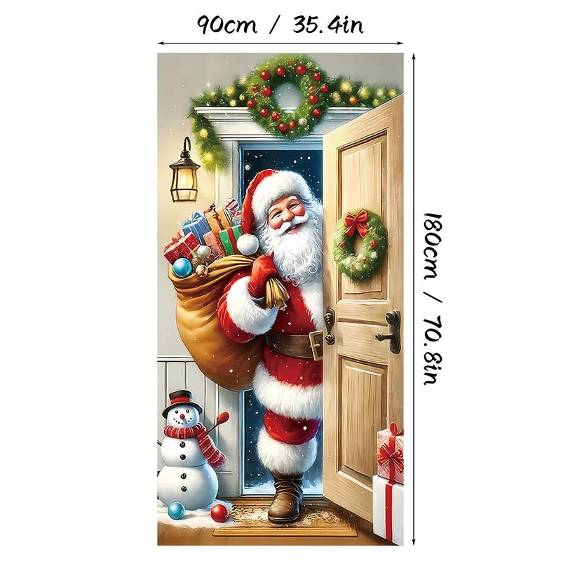 🎄✨ LIMITED-TIME 50% OFF! Christmas Door Cover — Instant Holiday Decor, Fade Resistant 🎅