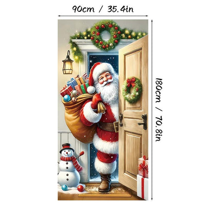🎄✨ LIMITED-TIME 50% OFF! Christmas Door Cover — Instant Holiday Decor, Fade Resistant 🎅
