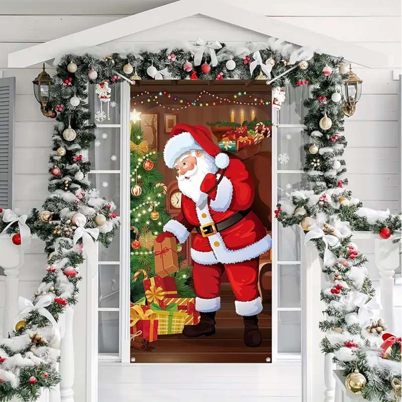 🎄✨ LIMITED-TIME 50% OFF! Christmas Door Cover — Instant Holiday Decor, Fade Resistant 🎅