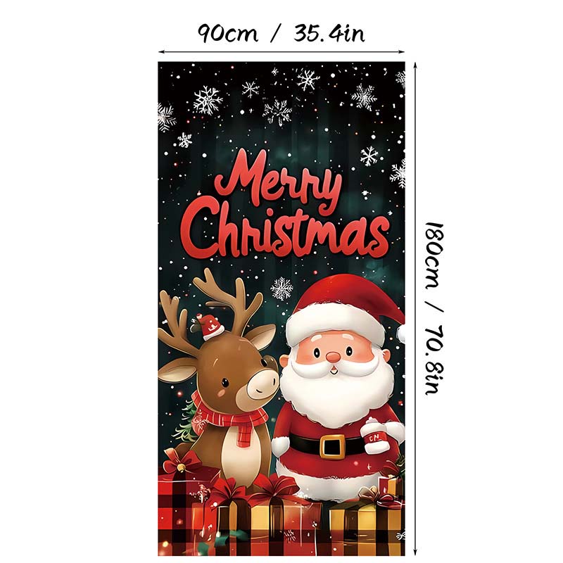 🎄✨ LIMITED-TIME 50% OFF! Christmas Door Cover — Instant Holiday Decor, Fade Resistant 🎅