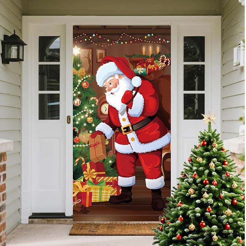 🎄✨ LIMITED-TIME 50% OFF! Christmas Door Cover — Instant Holiday Decor, Fade Resistant 🎅