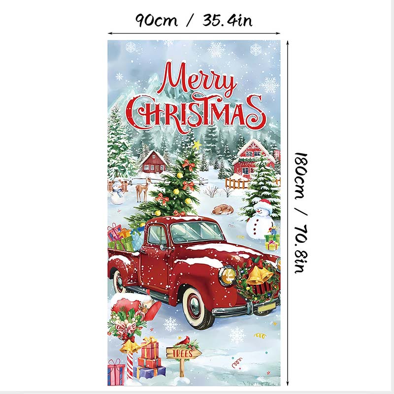 🎄✨ LIMITED-TIME 50% OFF! Christmas Door Cover — Instant Holiday Decor, Fade Resistant 🎅