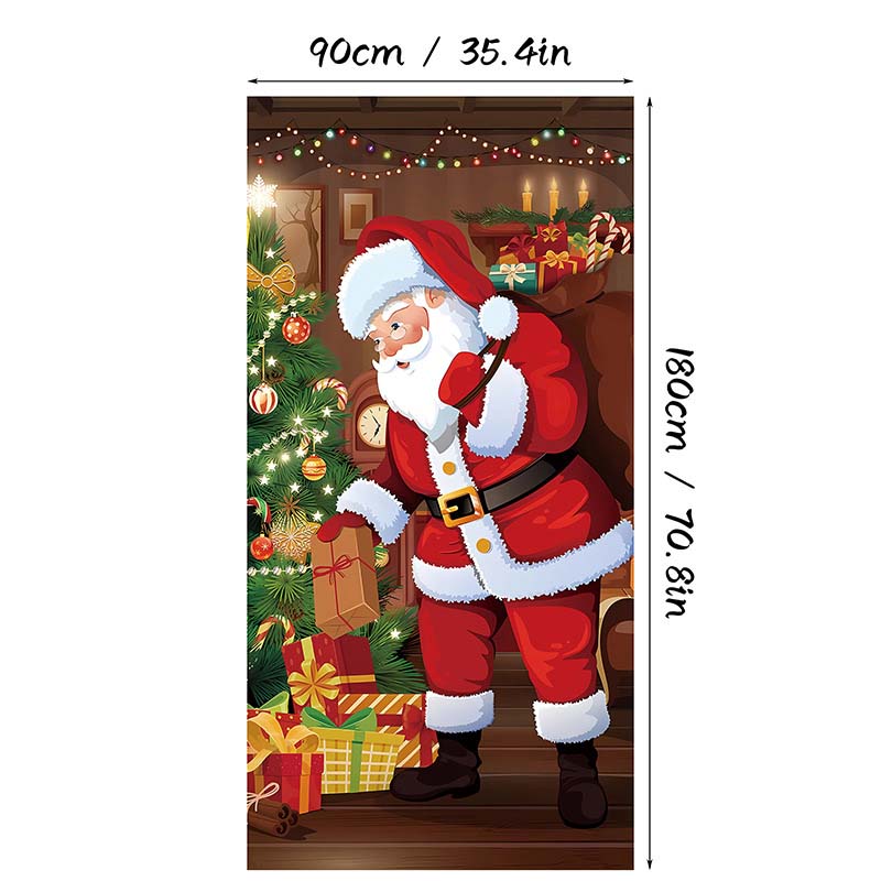 🎄✨ LIMITED-TIME 50% OFF! Christmas Door Cover — Instant Holiday Decor, Fade Resistant 🎅