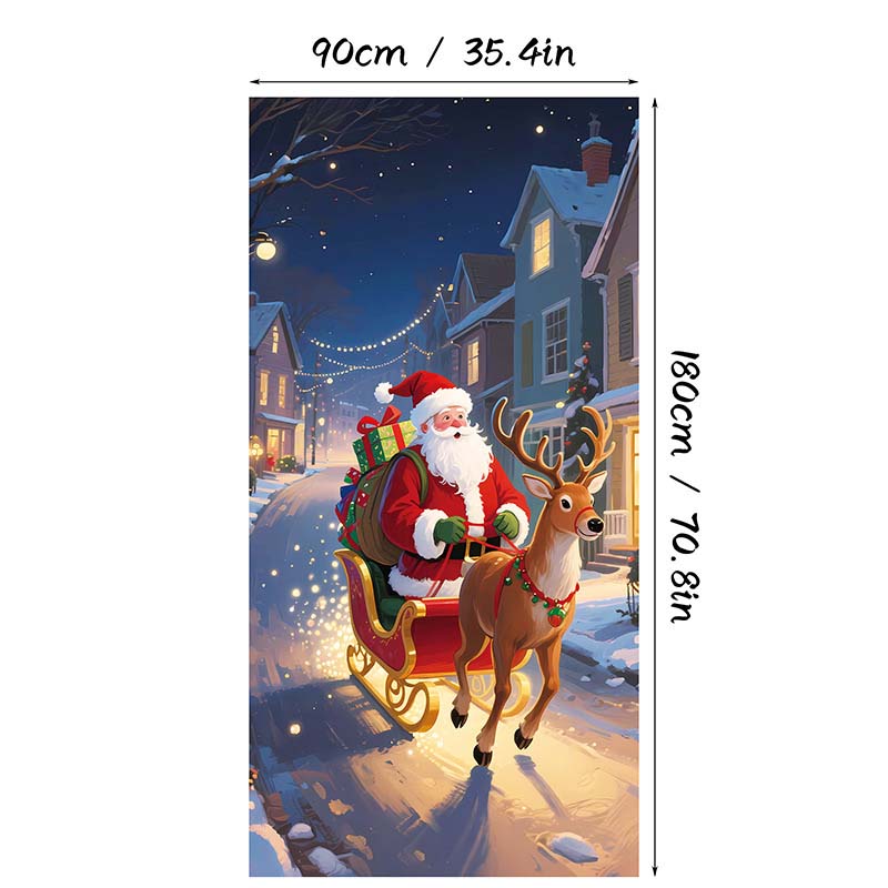 🎄✨ LIMITED-TIME 50% OFF! Christmas Door Cover — Instant Holiday Decor, Fade Resistant 🎅