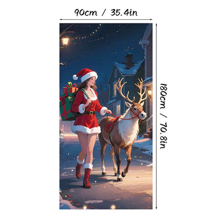 🎄✨ LIMITED-TIME 50% OFF! Christmas Door Cover — Instant Holiday Decor, Fade Resistant 🎅