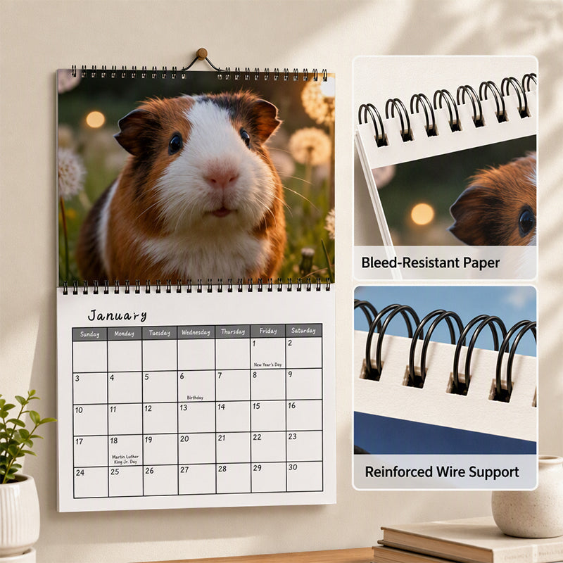 🐹 50% OFF! ✨ Adorable Guinea Pig Wall Calendar – 12 Months of Lovely Photography, Charming Wall Decor & Easy Monthly Planning – Brighten Any Room with Cute Moments All Year 📅