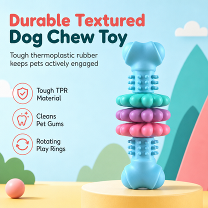 🐕Durable TPR Bone-Shaped Dog Chew Toy – Bite-Resistant & Teething-Friendly for Large Dogs 🦴