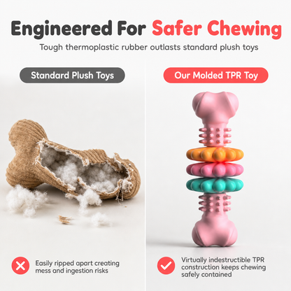 🐕Durable TPR Bone-Shaped Dog Chew Toy – Bite-Resistant & Teething-Friendly for Large Dogs 🦴