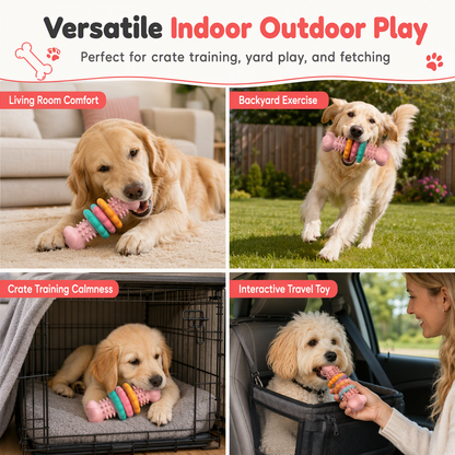 🐕Durable TPR Bone-Shaped Dog Chew Toy – Bite-Resistant & Teething-Friendly for Large Dogs 🦴