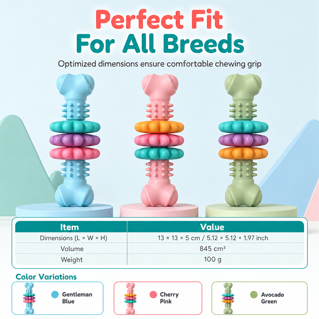 🐕Durable TPR Bone-Shaped Dog Chew Toy – Bite-Resistant & Teething-Friendly for Large Dogs 🦴
