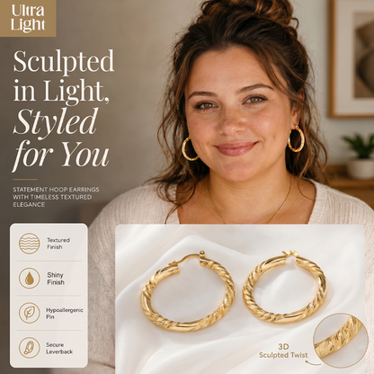✨ Women's Elegant Twisted Hoop Earrings