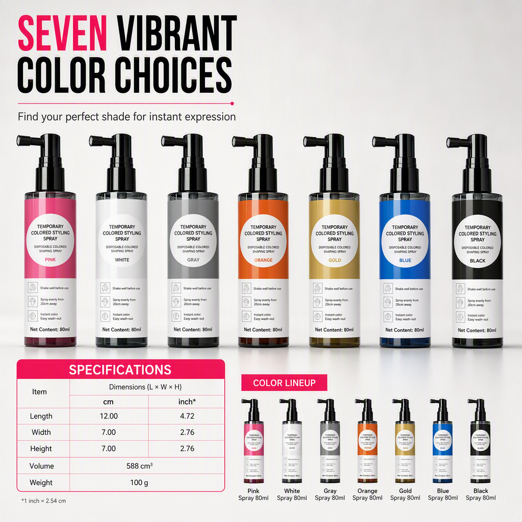 💇 Save 50%! 🌈 Temporary Hair Color Spray – Vivid colour & 5s dry ✨