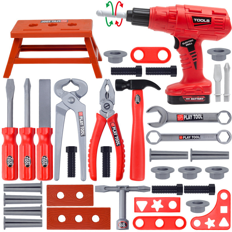 Build & Play Instantly! 38-Piece Kids Tool Set with Electric Drill