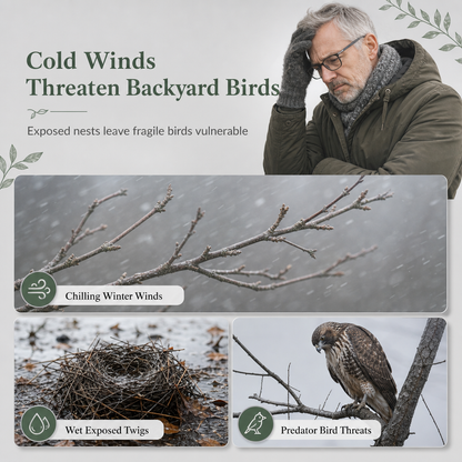 🐦🪺Hand-Woven Spherical Straw Bird Nest | Dense-Weave Shelter Ornament for Backyard Birds🌾