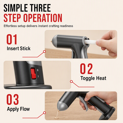 📢📢50% OFF !! ⏰Cordless Hot Melt Glue Gun Set with 2000mAh Rechargeable Battery and Copper Nozzle Includes 10 Glue Sticks for DIY Crafts and Home Use