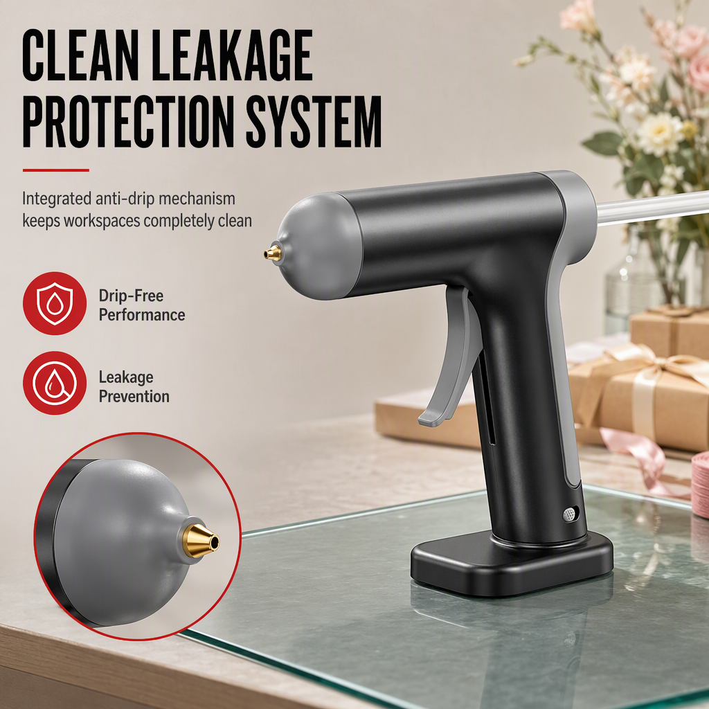 📢📢50% OFF !! ⏰Cordless Hot Melt Glue Gun Set with 2000mAh Rechargeable Battery and Copper Nozzle Includes 10 Glue Sticks for DIY Crafts and Home Use