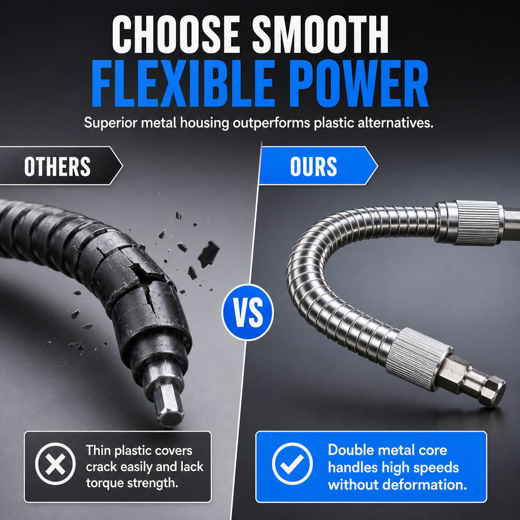 Universal Metal Flexible Shaft Extension Rod for Electric Drills and Screwdrivers Multi Angle Screwdriver Bit Connection Link
