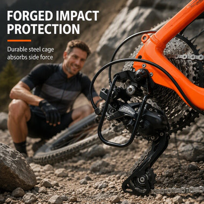 🚲50% OFF NOW!💯Rear Derailleur Guard – Solid Steel Bicycle Derailleur Shield, Impact Resistant Anti-Rust Protector, Quick Install Universal Fit for Mountain Bikes